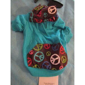 NWT East Side Collection Peace Out Pullover Hoodie Dog Pet Hoodie Coat XX Small